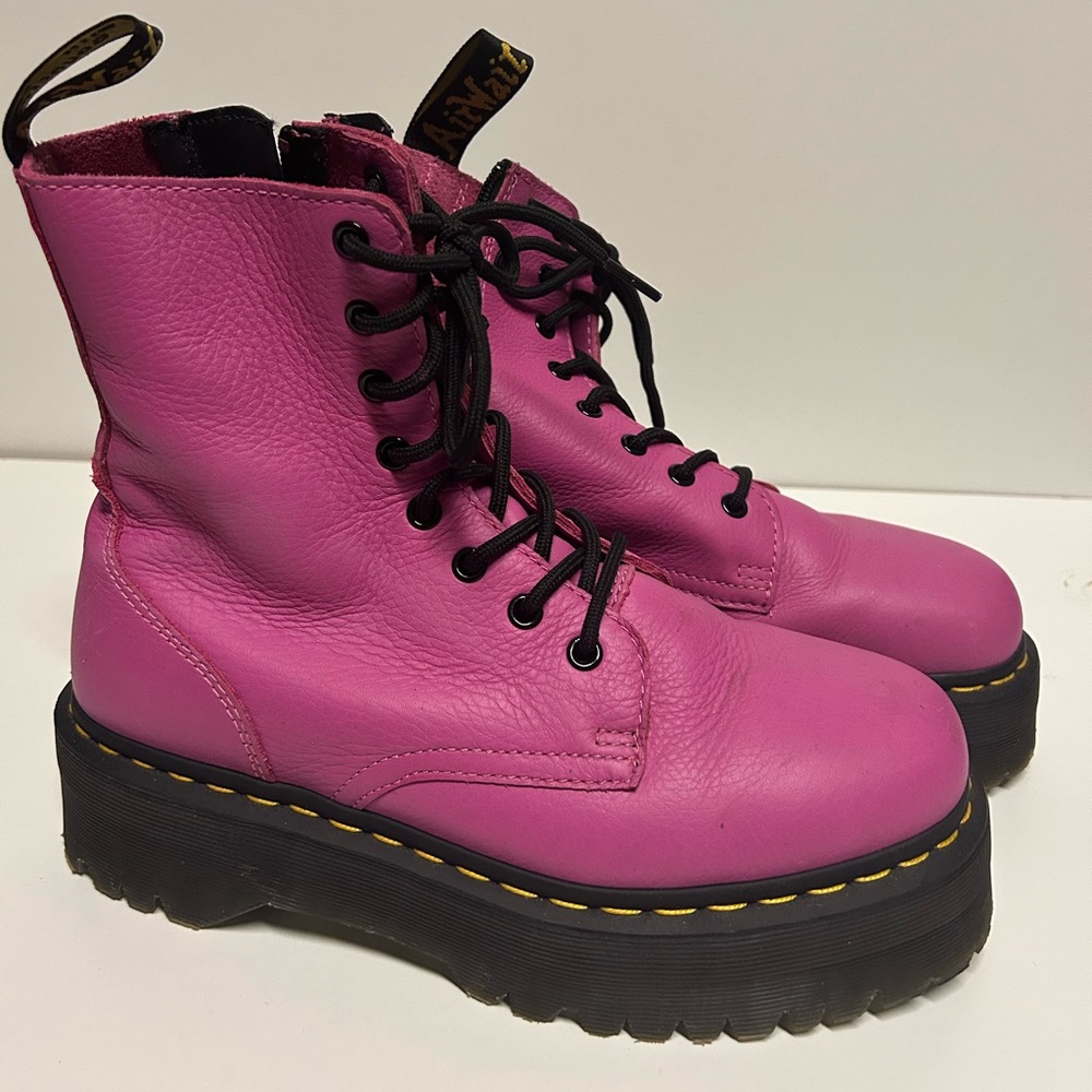 Vibrant Pink Leather boots